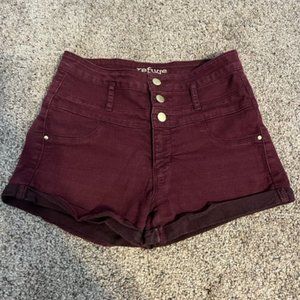 High Waisted Refuge Burgundy Jean Shorts Size 6